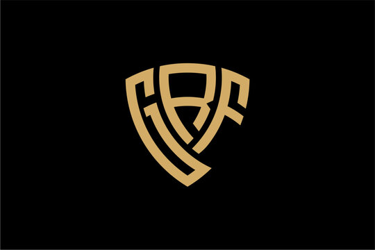 grf creative letter shield logo design vector icon illustration