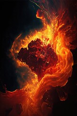 Fototapeta premium Colorful smoke, abstract background, wallpaper. Color bomb. Printable image. High quality. Generative AI