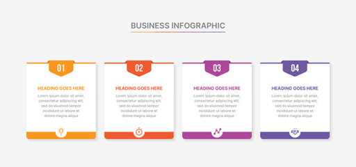 Four Options Arrow Infographic Template Design