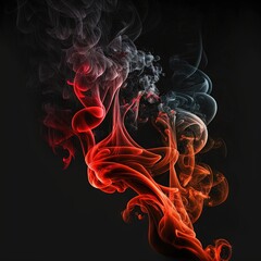 Obraz premium Colorful smoke, abstract background, wallpaper. Color bomb. Printable image. High quality. Generative AI