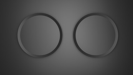 Fototapeta premium Random sized black circle bowl shaped background wallpaper banner pattern with copy space as an abstract 3d-illustration and rendering