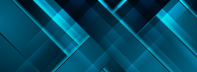 Dark blue glossy stripes abstract concept tech background. Vector banner design