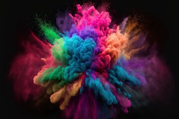 Colorful smoke, abstract background, wallpaper. Color bomb. Printable image. High quality. Generative AI