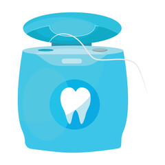 Vector image of dental floss. Hygiene items and baths. The concept of cleanliness and self-care. Beautiful elements for your design.