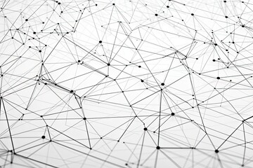 Obraz premium Illustration of abstract black and white lines and dots created with Generative AI technology