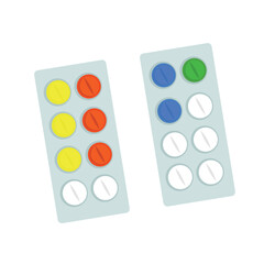 Pills in blister pack icon. Flat illustration of pills in blister pack icon for web
