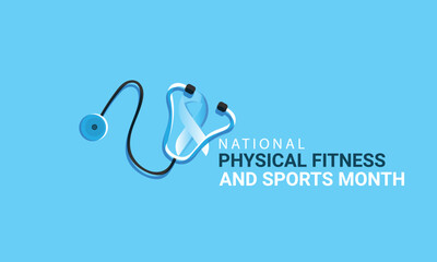 National Physical fitness and sports month May. vector Template  background, banner, card, poster