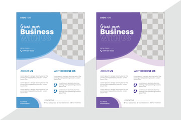 Corporate business flyer template design set with blue, a4 flyer design template for print, 
poster flyer pamphlet brochure cover design layout, marketing, business proposal, promotion, advertise.