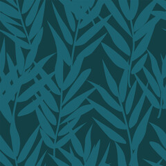 Fototapeta na wymiar Green Tropical Leaf Seamless Pattern Design