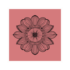 Floral drawing. Art coloring page,using Child Coloring book.