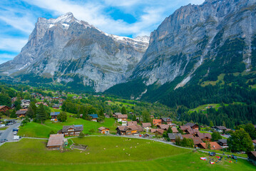 Panorama view of Grindelwald, Switzerland