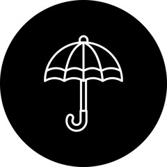 Umbrella Line Inverted Icon