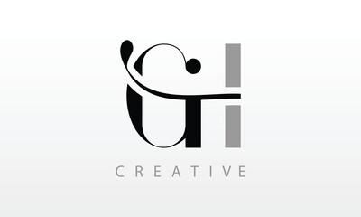 Initial Letter GH Logo. GH Letter Design Vector Illustration.