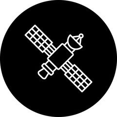 Space Satellite Line Inverted Icon