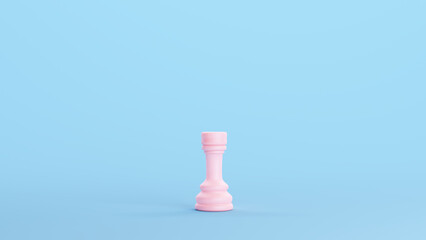 Pink Chess Piece Rook Castle Strategy Game Traditional Competition Object Kitsch Blue Background 3d illustration render digital rendering