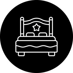 Double Bed Line Inverted Icon