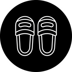 Slippers Line Inverted Icon