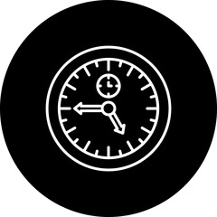 Clock Line Inverted Icon