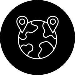 Globe Line Inverted Icon