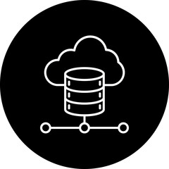 Cloud Data Line Inverted Icon