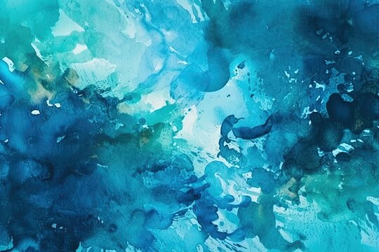 abstract artwork with blue and green hues created with Generative AI technology