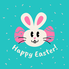 Cute Happy Easter Social Media Post Template