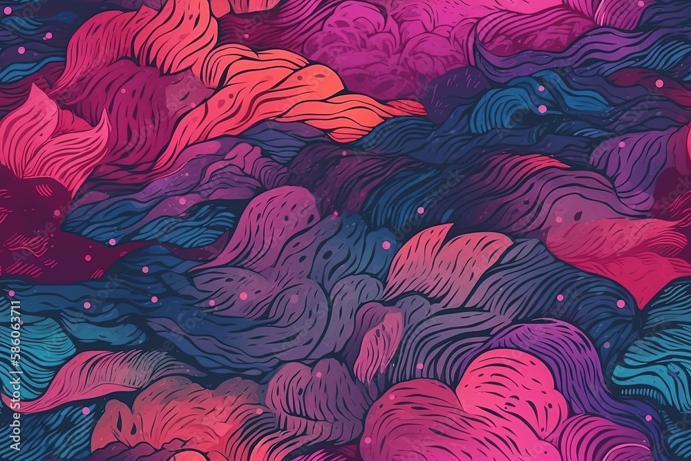 Poster vibrant and dynamic abstract background with flowing waves and shapes created with generative ai tec