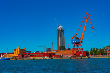 Cranes at the port of Göteborg in Sweden