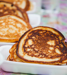 Fried pancakes on the table