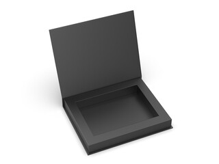 White blank hard cardboard box mock up template, 3d illustration.