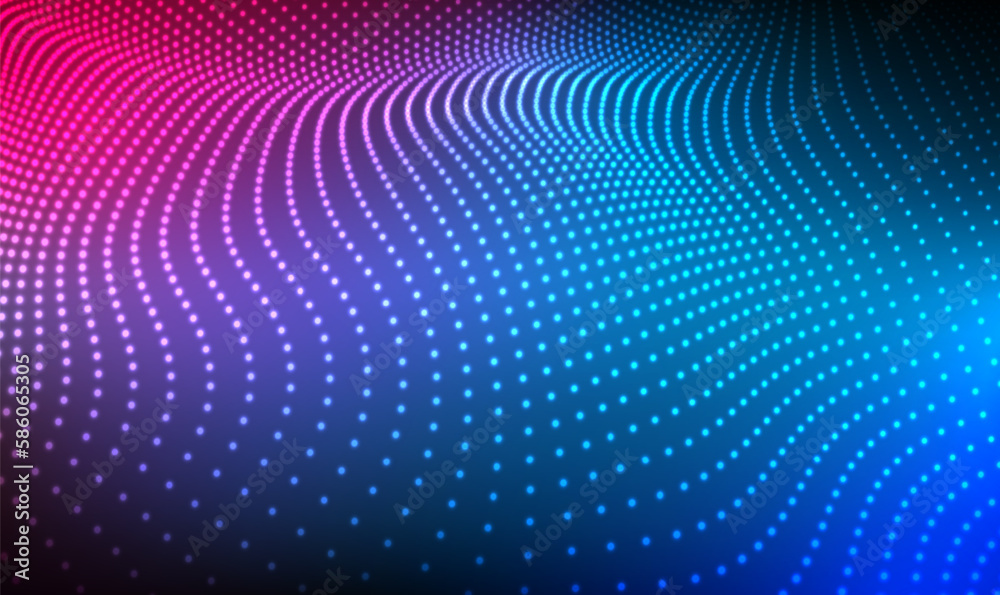 Poster abstract waving particle technology background. big data visualization futuristic technology and sci
