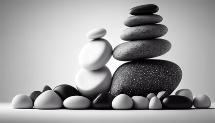 spa stones make Balances pyramids. concept of health and relaxation with Generative AI Technology