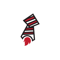 tie rocket logo vector illustration.