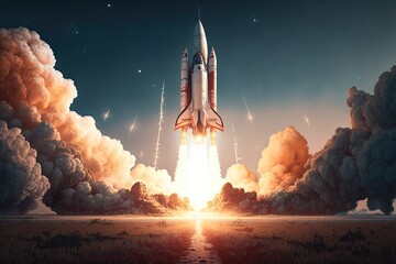 A rocket taking off into space Generative AI
