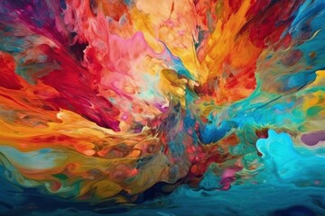 abstract painting with vibrant colors created with Generative AI technology