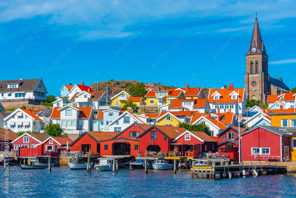 Wall mural Seaside view of the Swedish village Fjällbacka