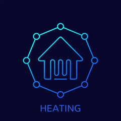 house heating line icon, vector