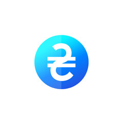 hryvnia vector icon on white