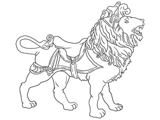This fierce and majestic lion outline illustration is a must-have for any coloring book lover. With its intricate details and easy-to-color design, it's perfect for all ages