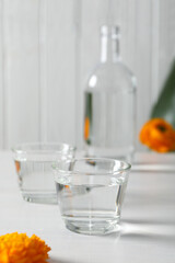 Traditional Japanese alcoholic drink - Sake, traditional asian drinks concept