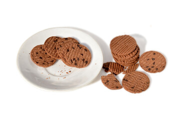 Biscuit and Tea isolated on white background