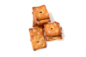 Biscuits, Salty cookies, isolated on white background