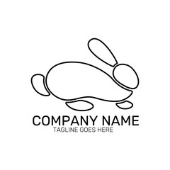 Rabbit. Logo design. Template. Icon. Vector minimalist illustration.