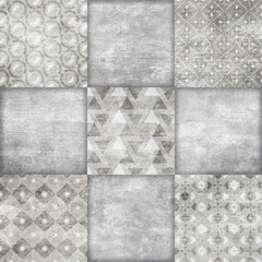 Retro pattern background, cement mosaic tiles - obrazy, fototapety, plakaty