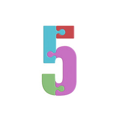 Color Puzzle 3D Alphabet or Lettreing PNG images - view 1