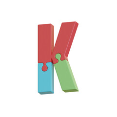 Color Puzzle 3D Alphabet or Lettering PNG Images - View 2