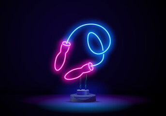 The jump rope neon icon . Simple thin line, outline vector of Gym, sport icons for UI and UX, website or mobile application