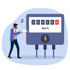 Energy bill payment concept vector illustration. Electricity cost.
