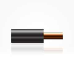 Closeup of electrical wire vector on a white background.