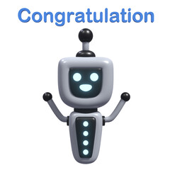 3D Illustration of Theme Robot